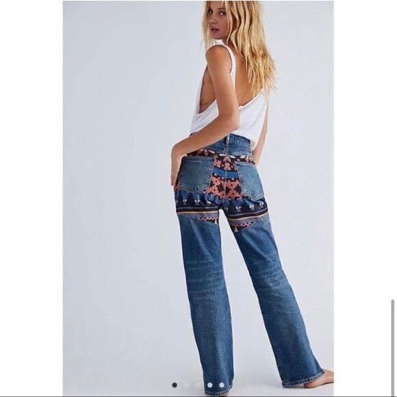 FREE PEOPLE Women’s Rocky Mountain Straight Leg Jeans jeans 24 NWOT. 
$170 - Picture 3 of 12